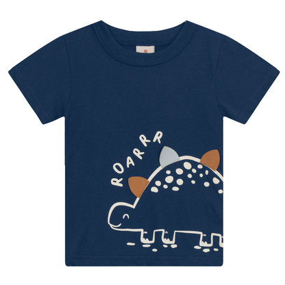 Camiseta Y Bermuda Nene Dinosaurio | Azul Brandili