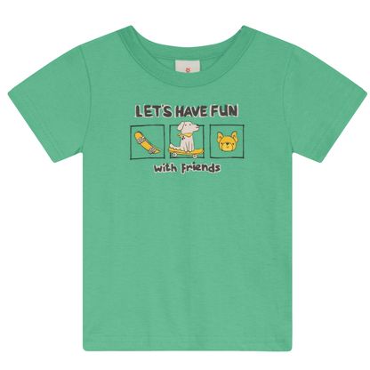 Camiseta Y Bermuda Nene Friends | Verde Brandili