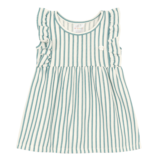 Vestido Nena Rayas | Verde Brandili