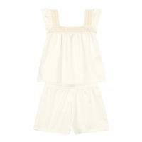 Blusa Y Shorts Nena | Blanco y Beige Mundi
