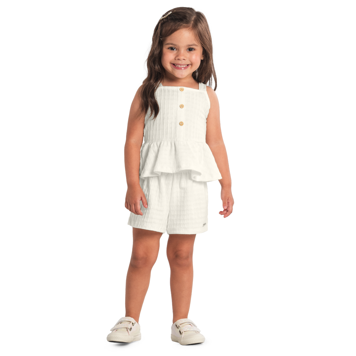 Blusa Y Shorts Nena | Blanco Brandili