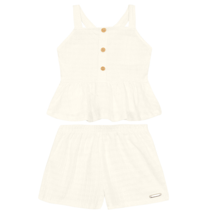 Blusa Y Shorts Nena | Blanco Brandili
