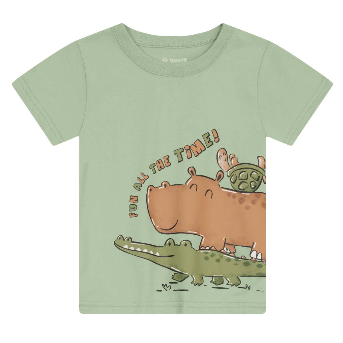 Camiseta Y Bermuda Nene Animals | Verde Brandili