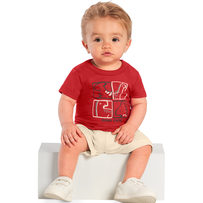 Camiseta Y Bermuda Nene Dino | Rojo Brandili