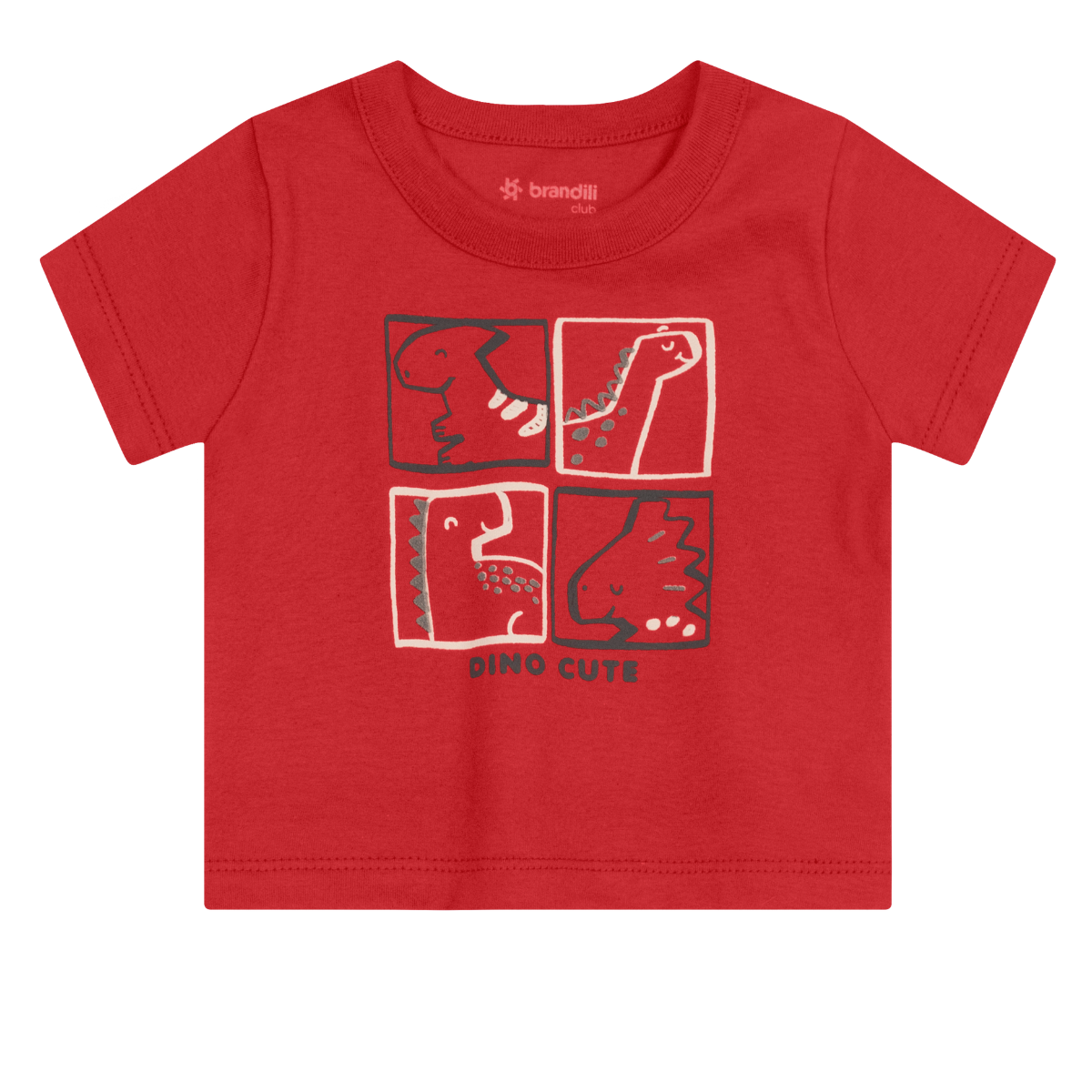 Camiseta Y Bermuda Nene Dino | Rojo Brandili