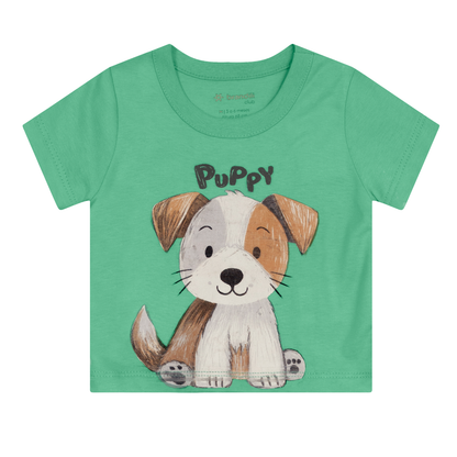 Camiseta Y Bermuda Nene Puppy | Verde Brandili
