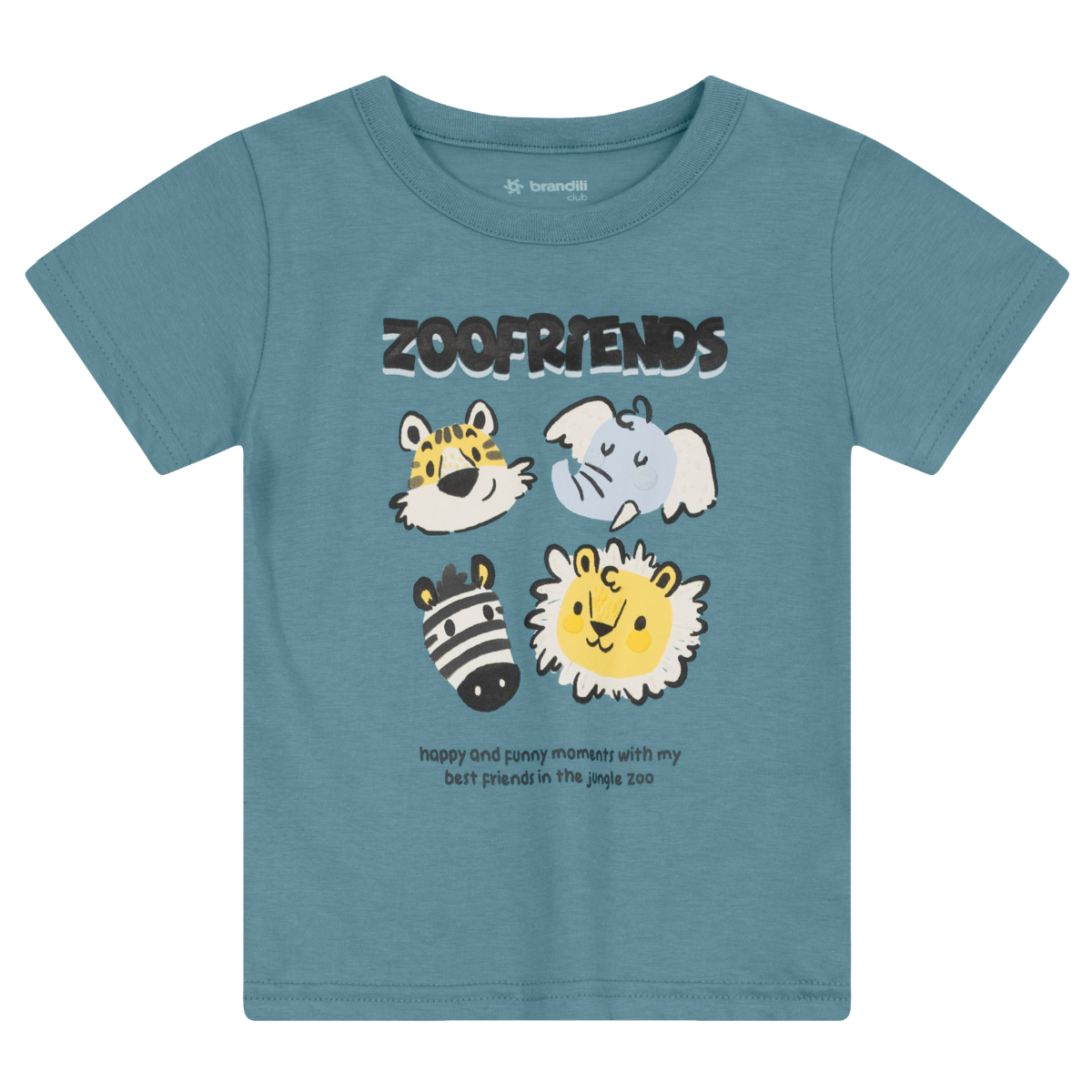 Camiseta Y Bermuda Nene Zoofriends | Azul Brandili
