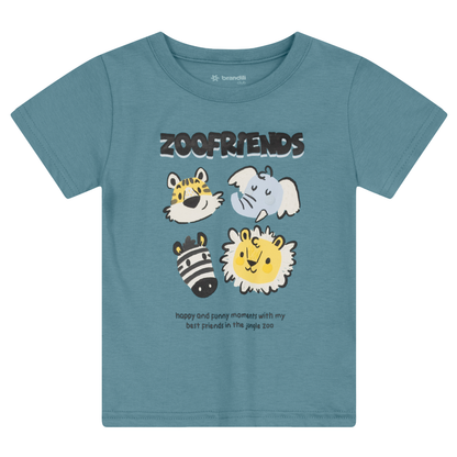 Camiseta Y Bermuda Nene Zoofriends | Azul Brandili