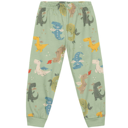 Camisesta manga larga Y Pantalón Nene | Dinosaurio Verde Brandili