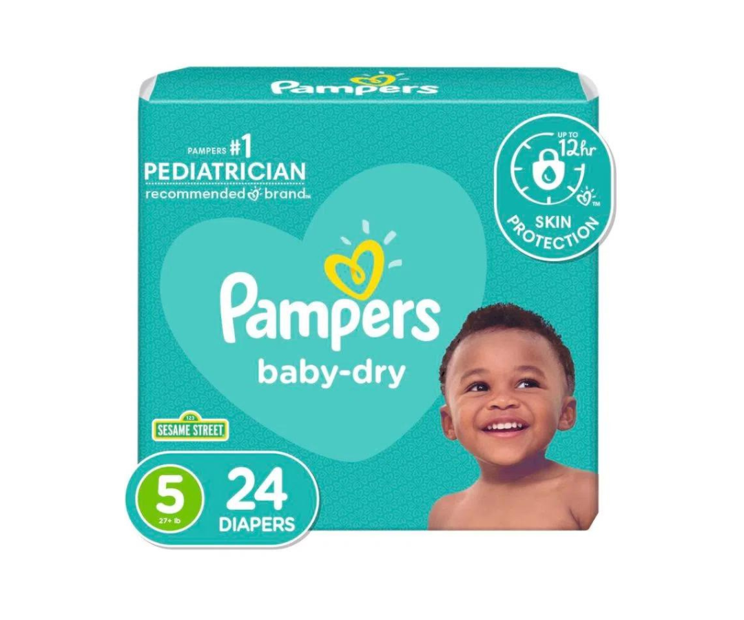 Pañales Baby Dry Jumbo S5X24Unid Pampers