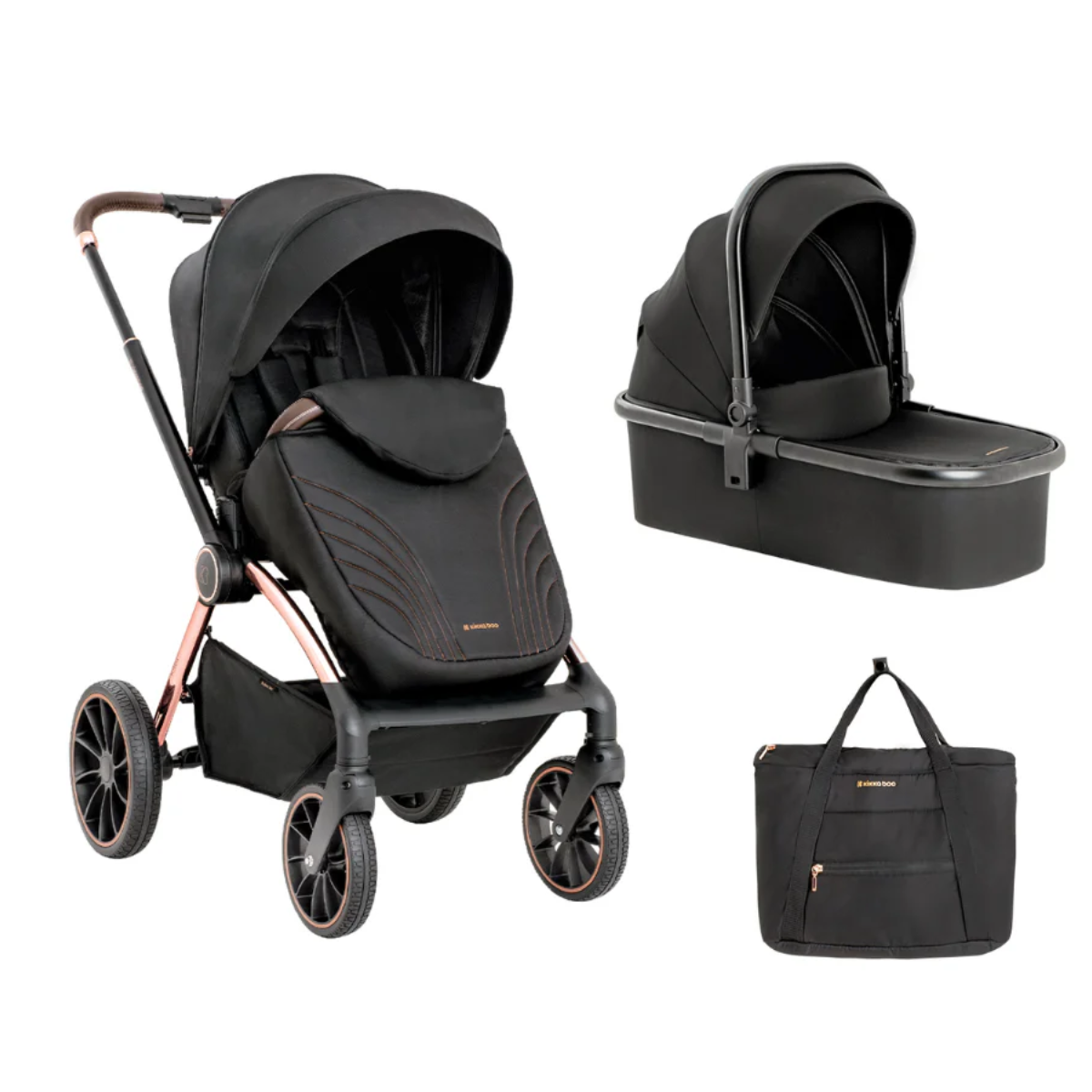 Coche Kara 2 En 1 Con Moises Negro Kikkaboo