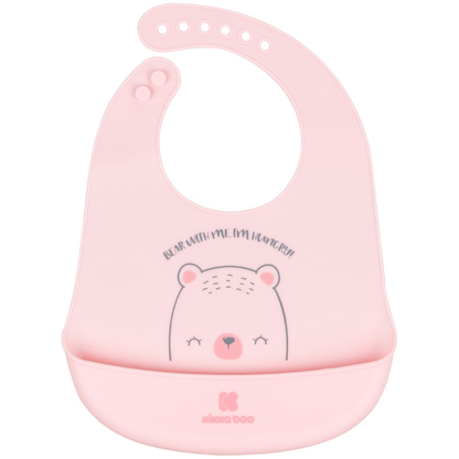 Babero De Silicon Bear With Me Rosaic Fest | Rosado Kikkaboo
