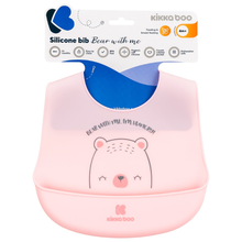 Babero De Silicon Bear With Me Rosaic Fest | Rosado Kikkaboo