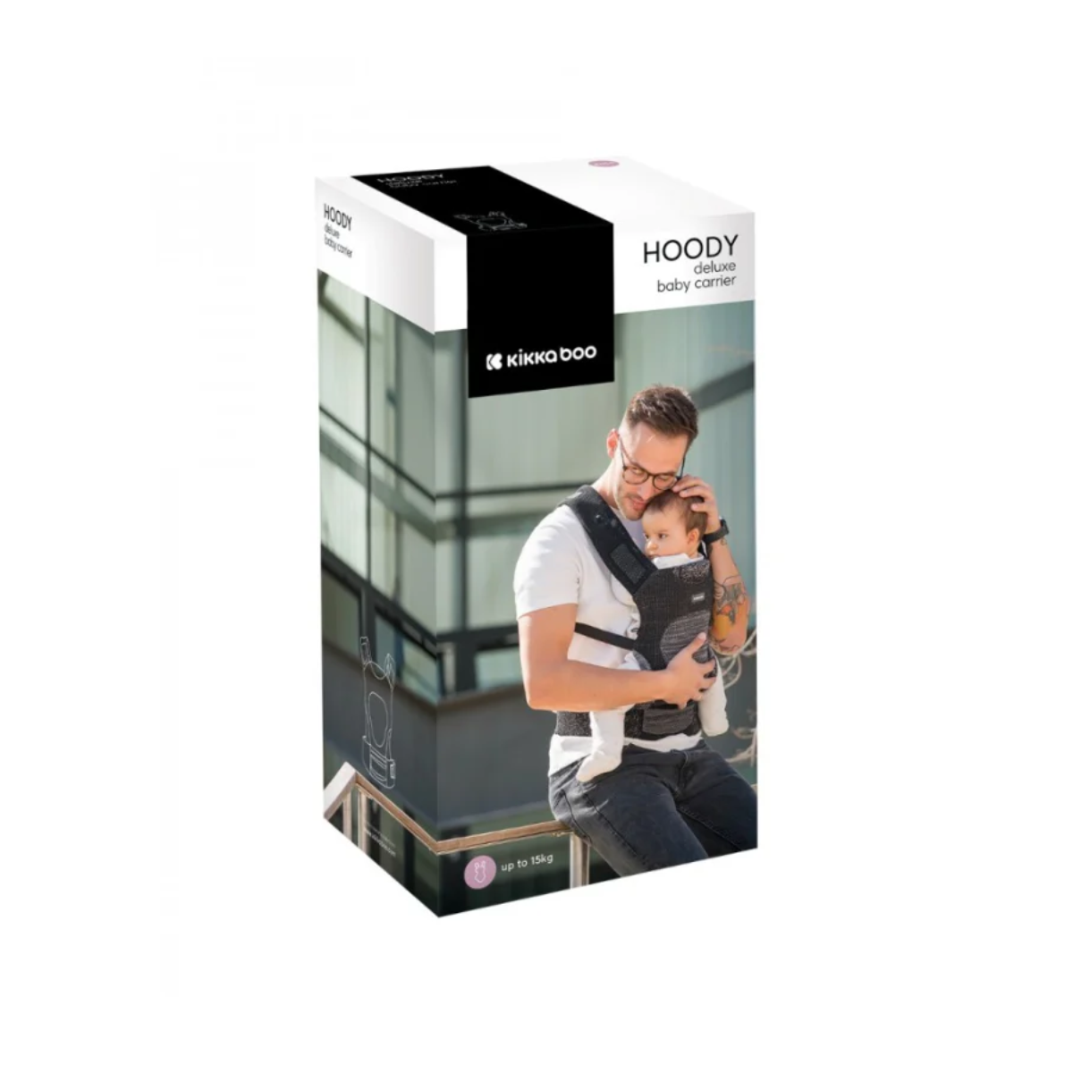 Canguro Hoody Knit | Negro Kikkaboo