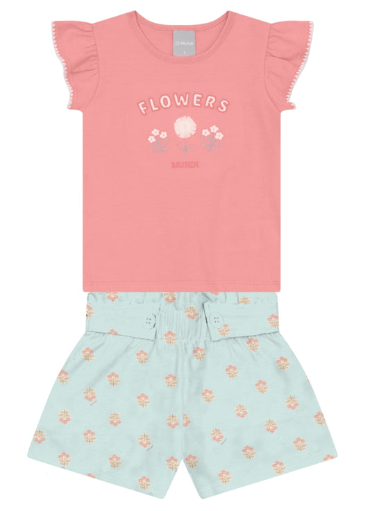 Blusa y Shorts Nena | Rosa Azul - Mundi