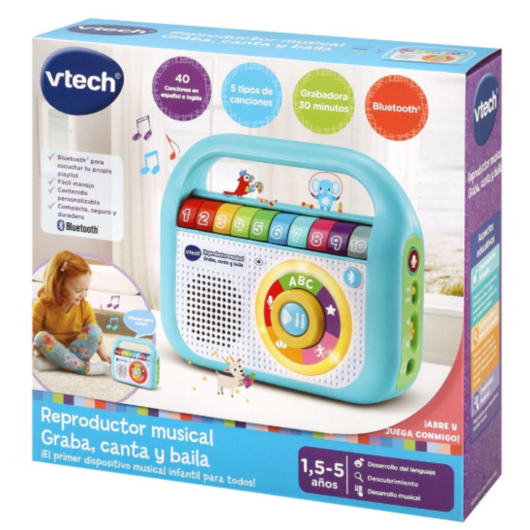 Reproductor musical graba canta y baila Vtech