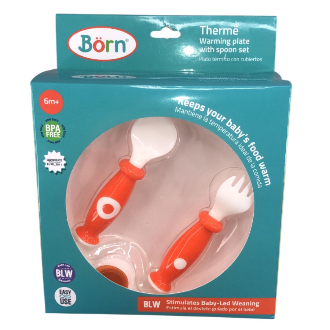 Plato térmico con cubiertos