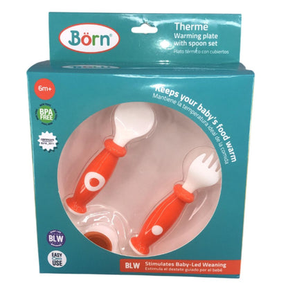 Plato térmico con cubiertos