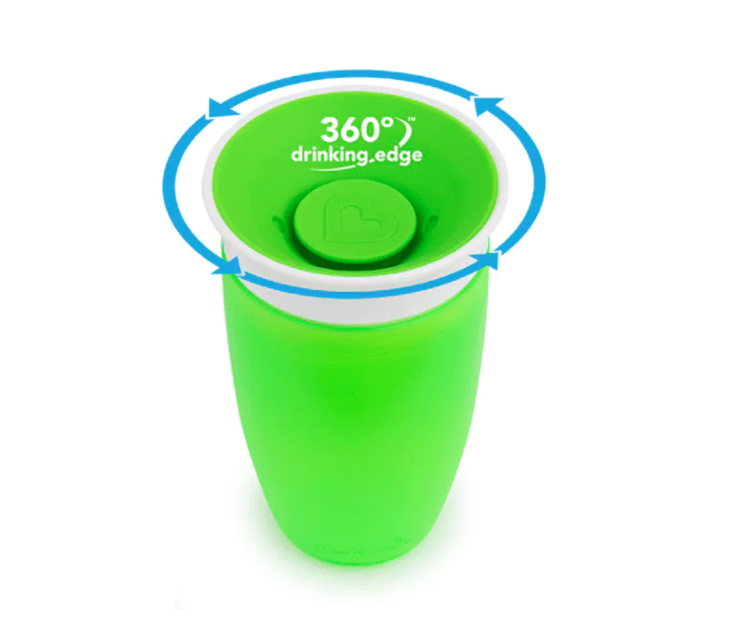 VASO 360 10 OZ CON TAPA VERDE MUNCHKIN