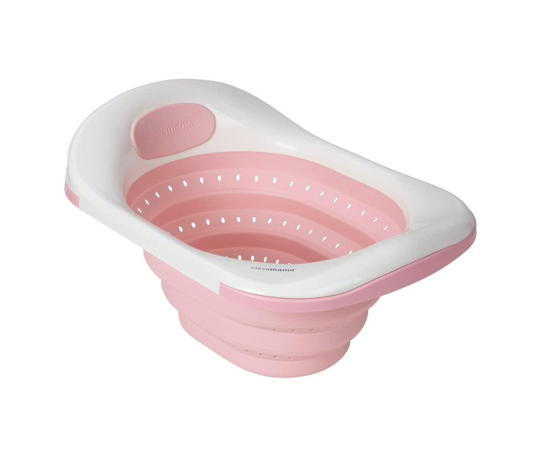 Bañera Plegable Y Antideslizantes Rosada