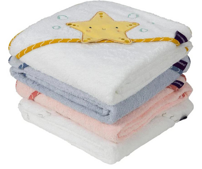 Toalla Con Capucha Celeste Clevamama