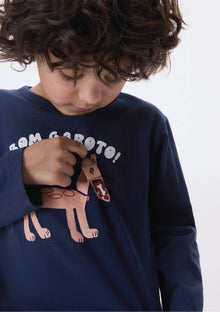 Camiseta manga larga azul