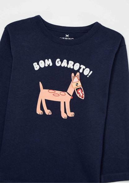 Camiseta manga larga azul