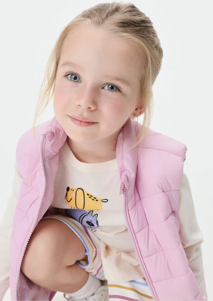 Camiseta blanca manga larga niña