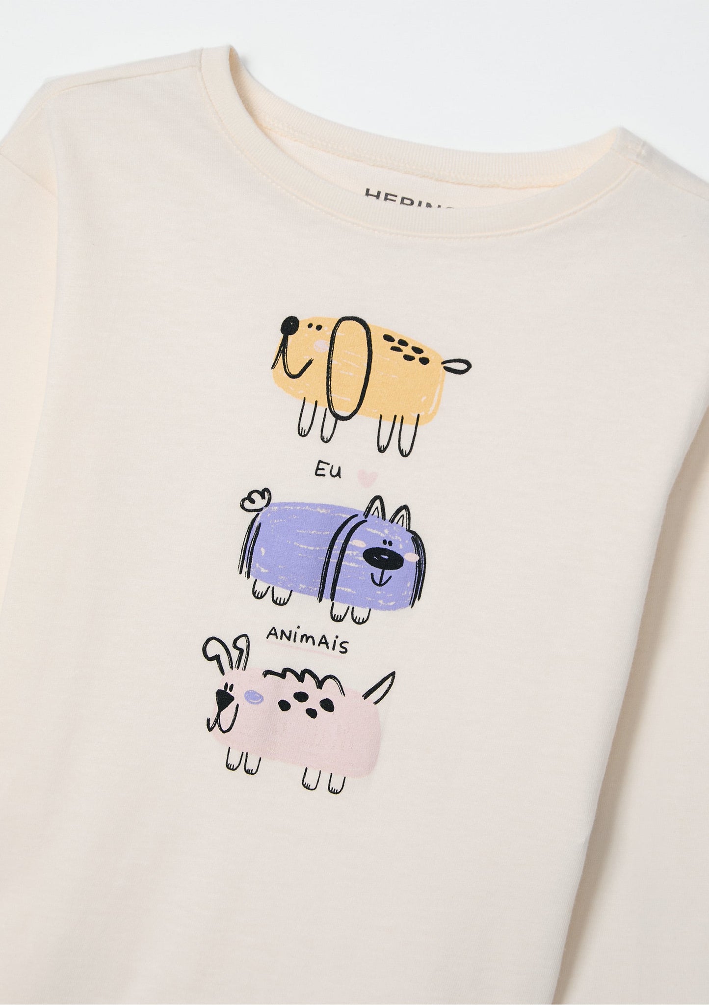 Camiseta blanca manga larga niña