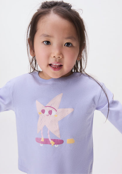 Camiseta lila manga larga niña