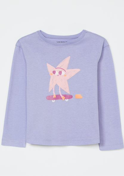 Camiseta lila manga larga niña