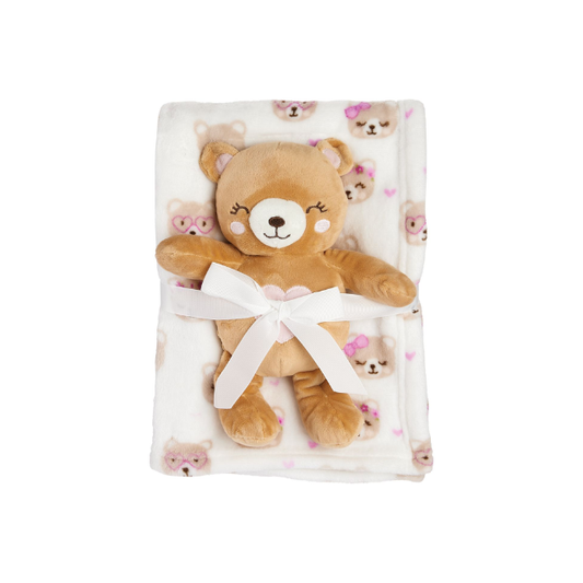 Cobija Franela con Peluche | Teddy - Mothers Choice