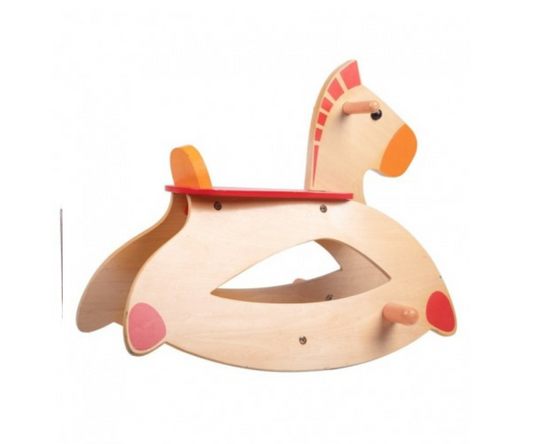 Caballo balancín de madera para niños