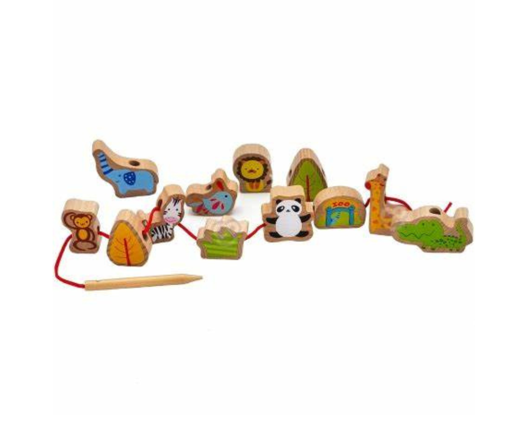 Clasificador dicáctico de madera Zoo Beads