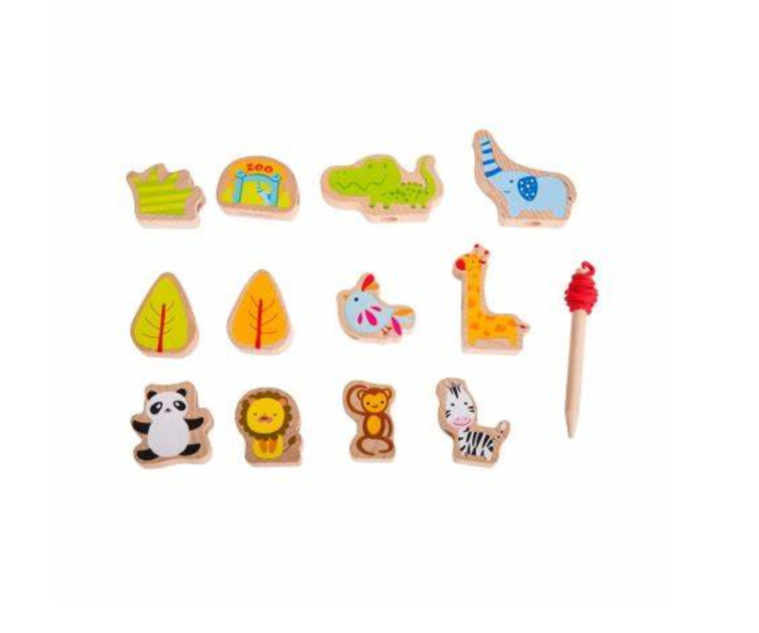 Clasificador dicáctico de madera Zoo Beads
