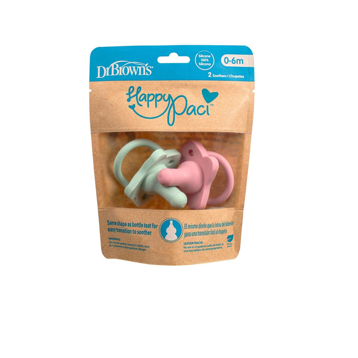 Pacificador HappyPaci x2 | Rosa y Verde