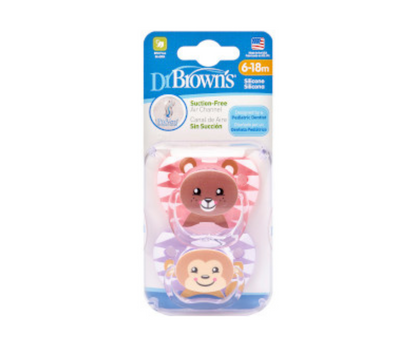 Chupón Pacificador 6-12M Rosado Dr Brown