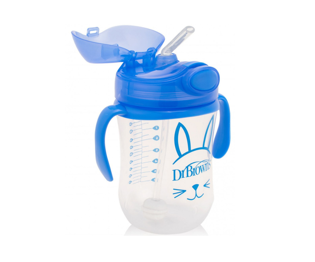 Vaso Con Sorbete Y Agarradra Azul