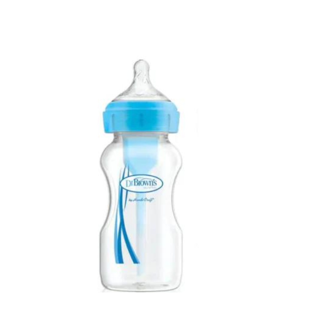 Biberón Option Boca Ancha 9oz azul