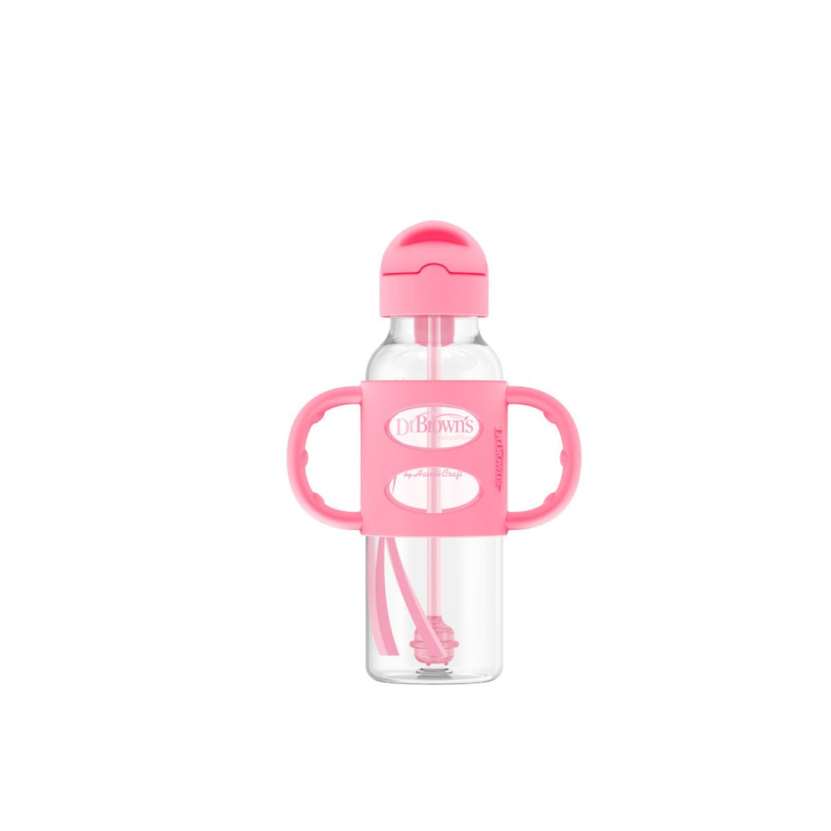 Vaso Con Boquilla Suave y Agarraderas 8 Oz | Rosado