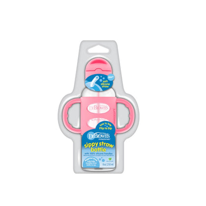 Vaso Con Boquilla Suave y Agarraderas 8 Oz | Rosado