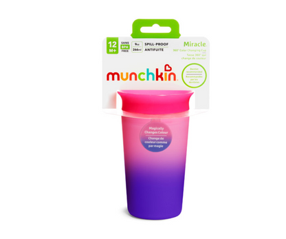 MIRACLE 360 TAZA CAMBIA DE COLOR SIPPY 9 OZ- ROSA MUNCHKIN