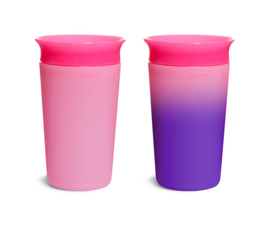 MIRACLE 360 TAZA CAMBIA DE COLOR SIPPY 9 OZ- ROSA MUNCHKIN