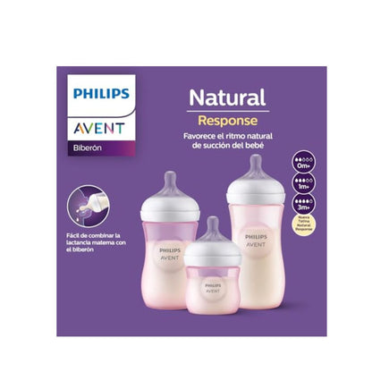 Set De Tres Biberones Natural Response | Azul Avent