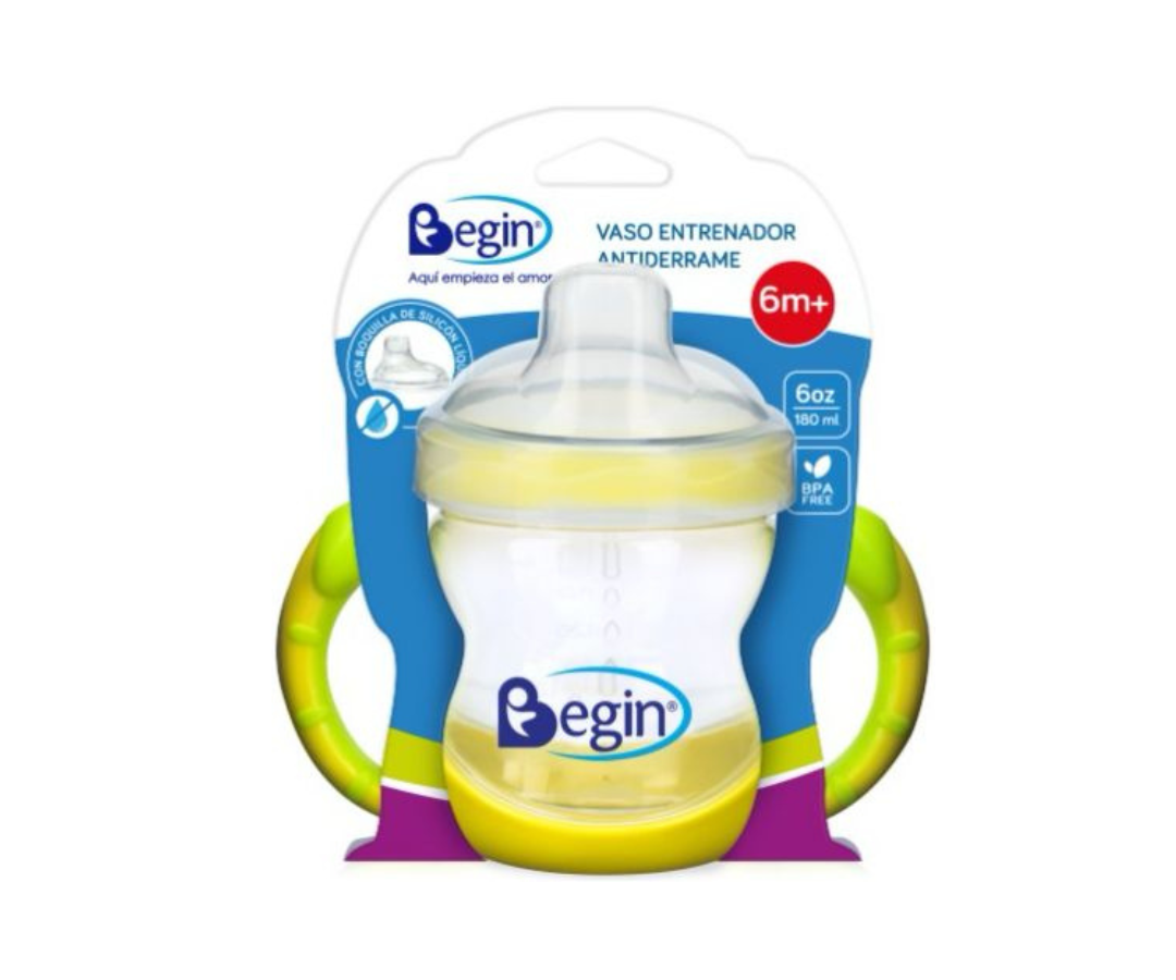 Vaso Entrenador Con Agarradera 180Ml Begin