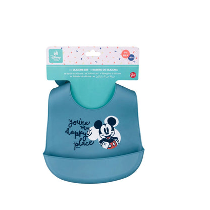 Babero De Silicón Con Bolsillo | Azul Disney