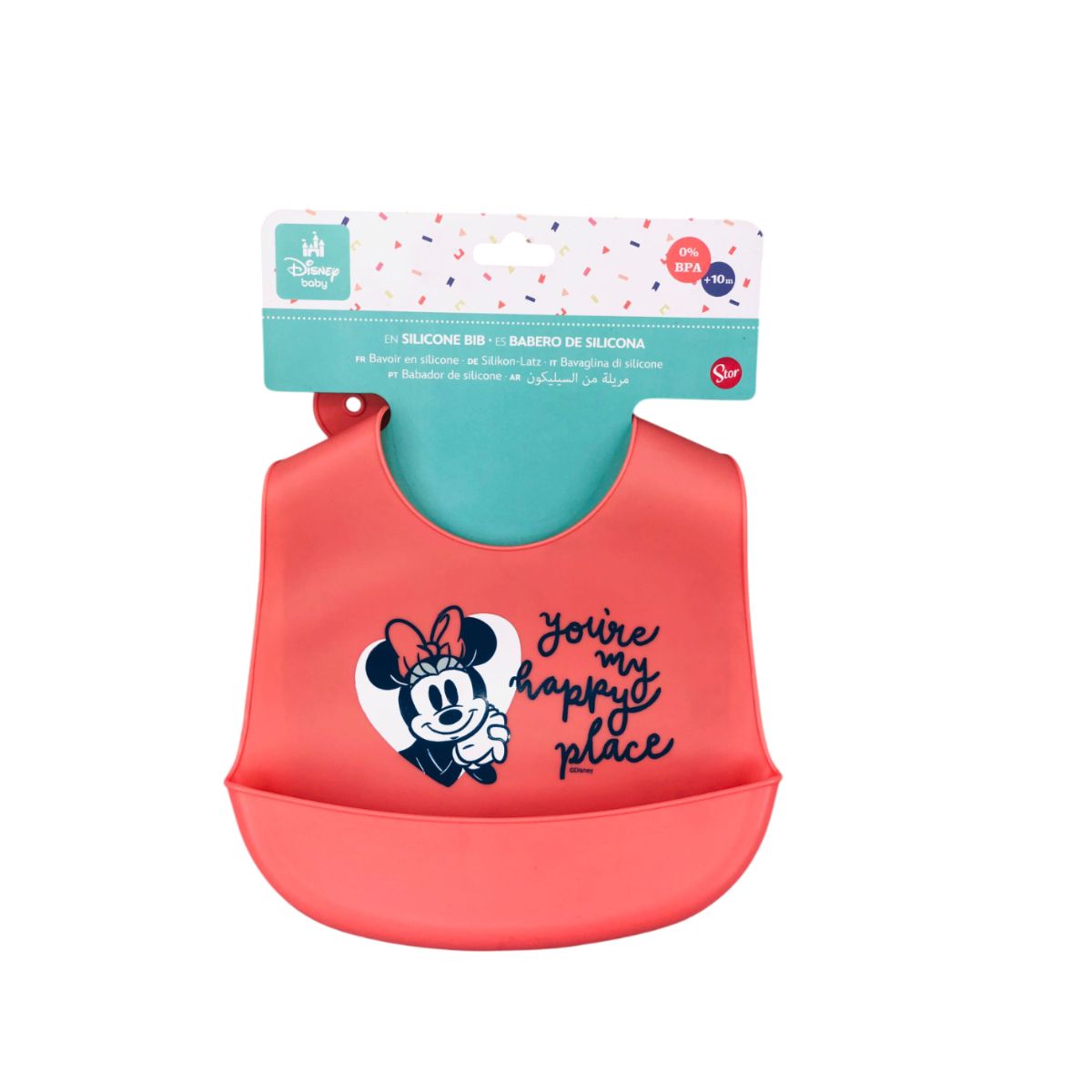 Babero De Silicón Con Bolsillo | Azul Disney