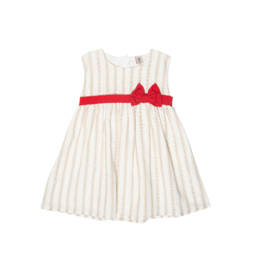 Vestidito Beige Con Rayas