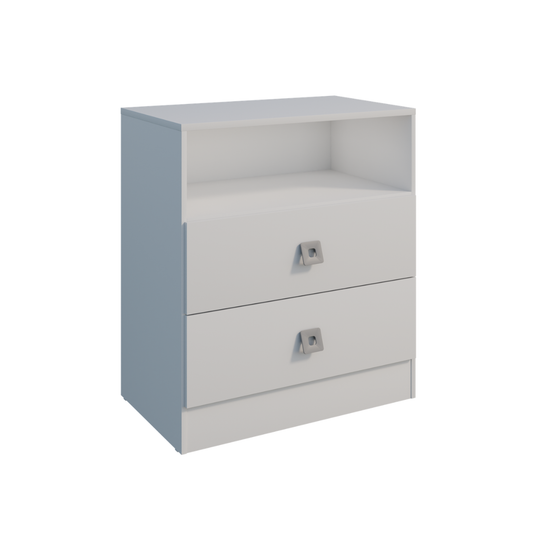 Cómoda 2 Cajones Blanco Con Manijas