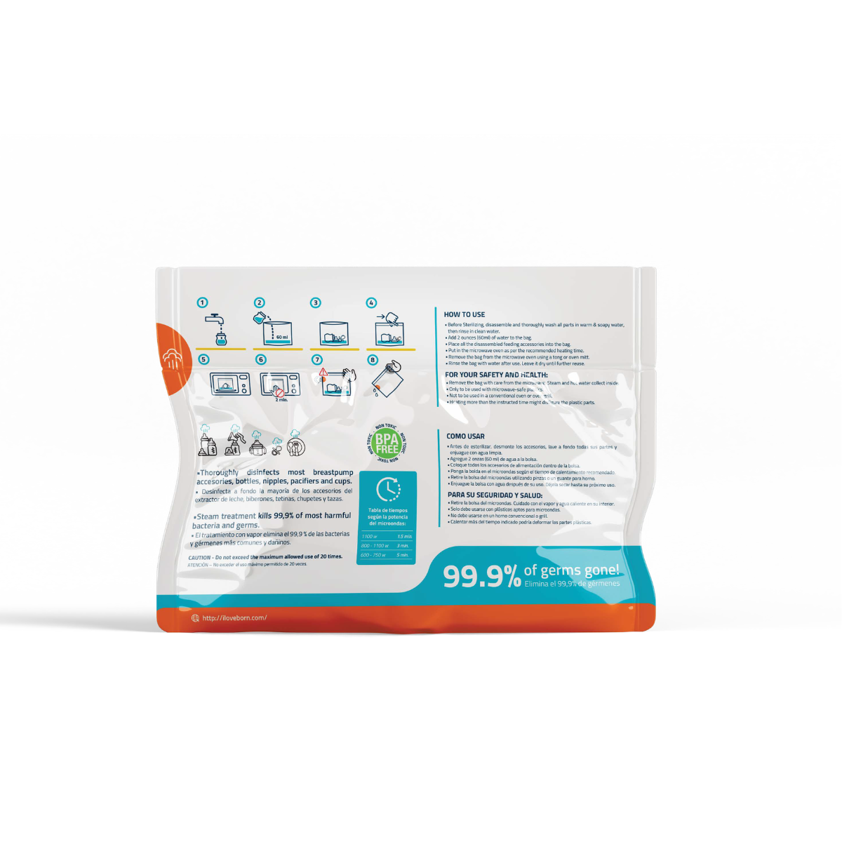 Börn Bolsas Reutilizables Esterilización Para Microondas